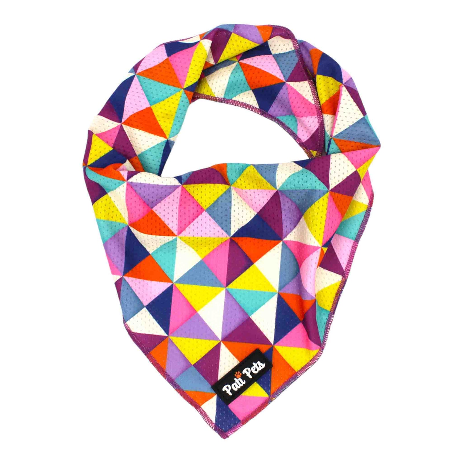 adjustable dog bandana colourful geometric triangles