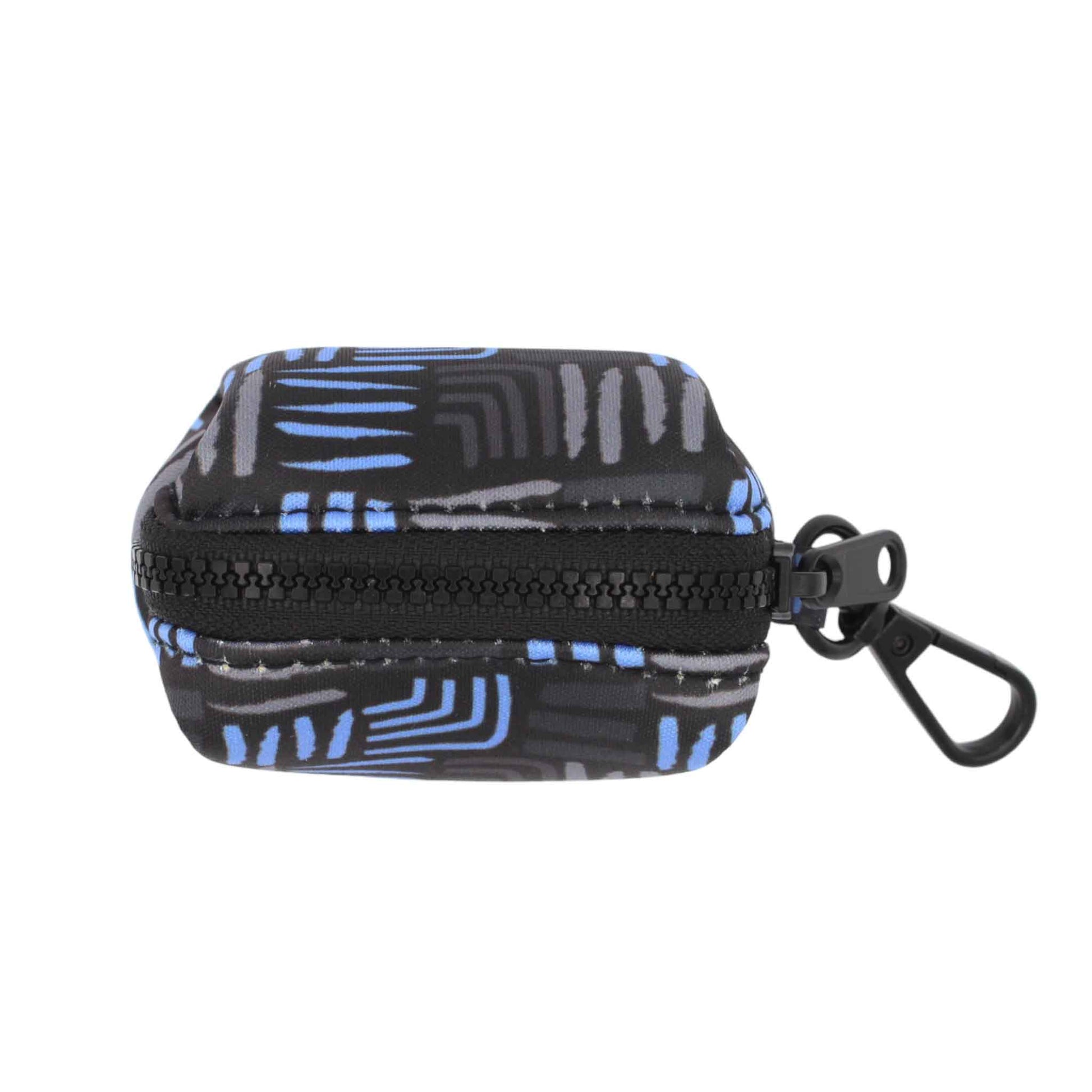 attachable dog waste bag holder blue and grey lines